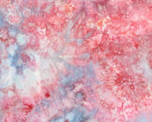 Hand dyed quilting cotton in shades of pink and blue
